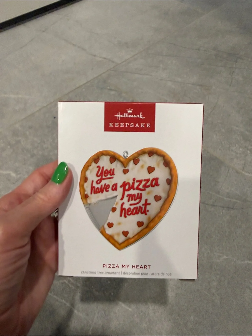Hallmark Keepsake White & Brown Pizza My Heart Ornament
